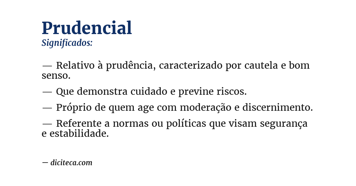 Significado de prudencial