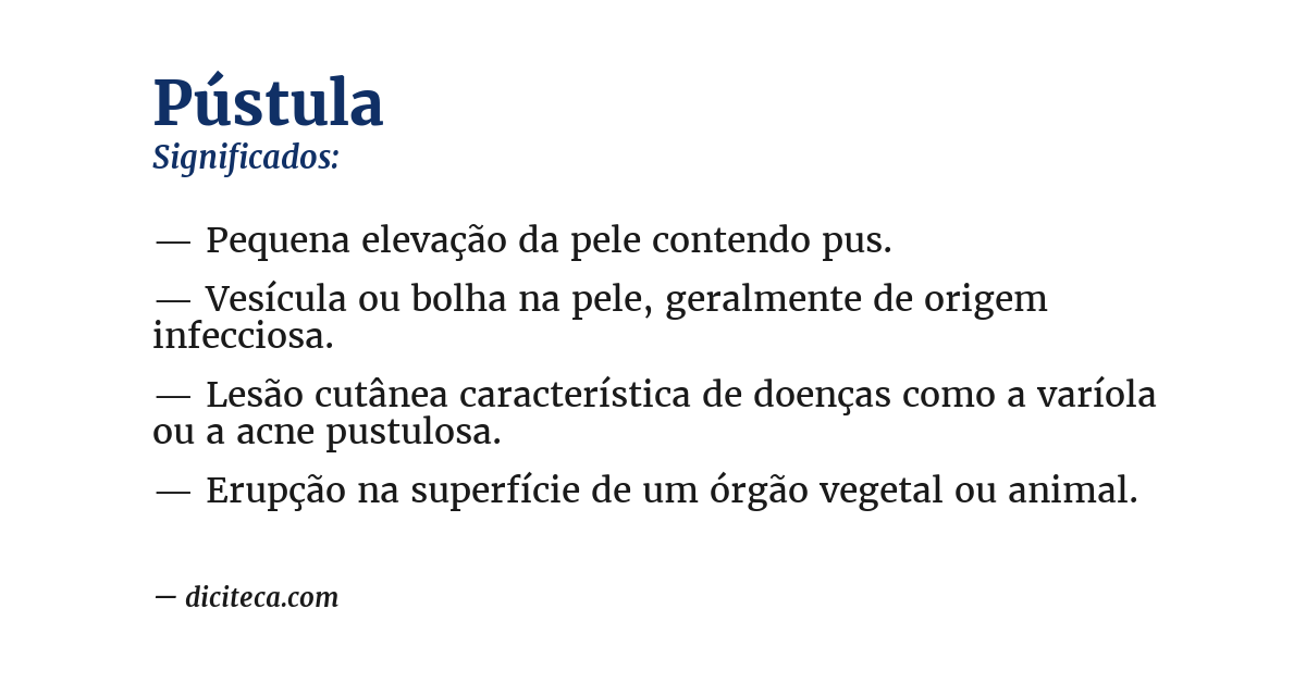 Significado de pústula