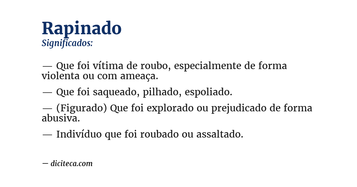Significado de rapinado