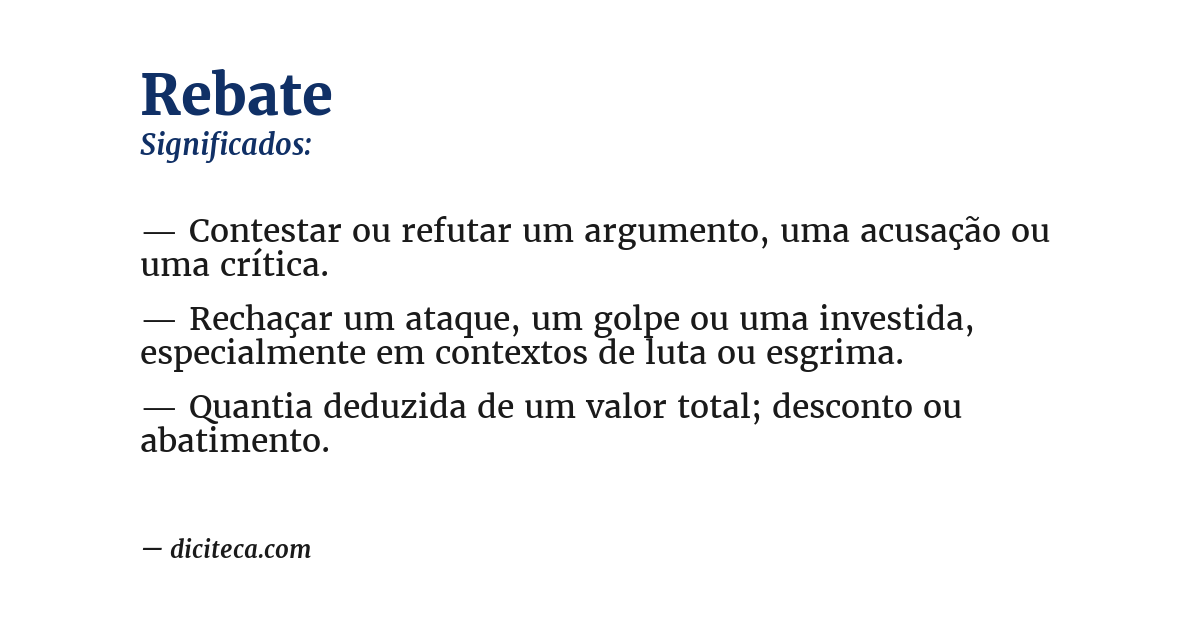 Significado de rebate