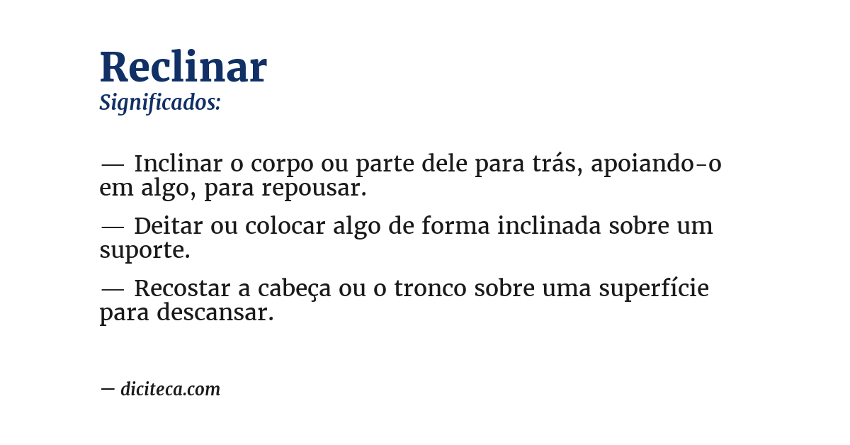 Significado de reclinar