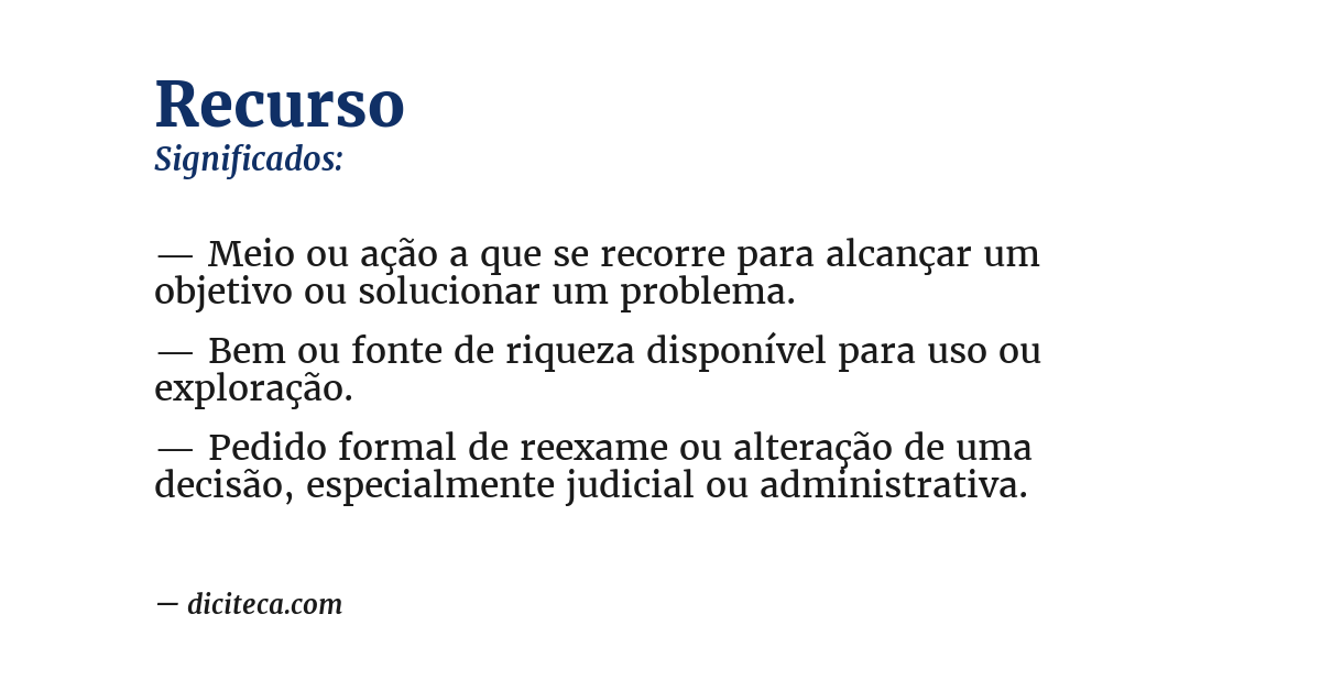Significado de recurso