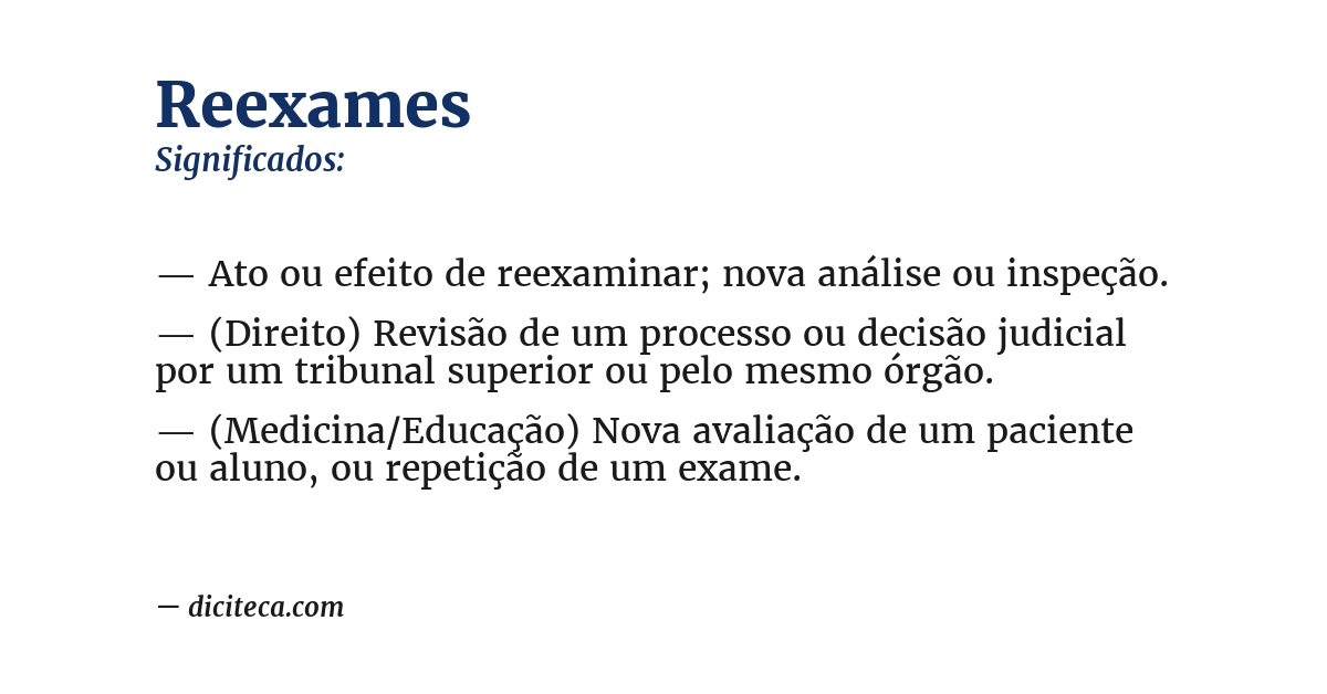 Significado de reexames