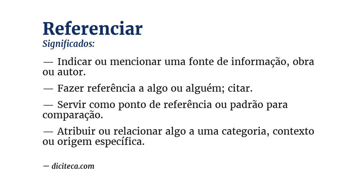 Significado de referenciar