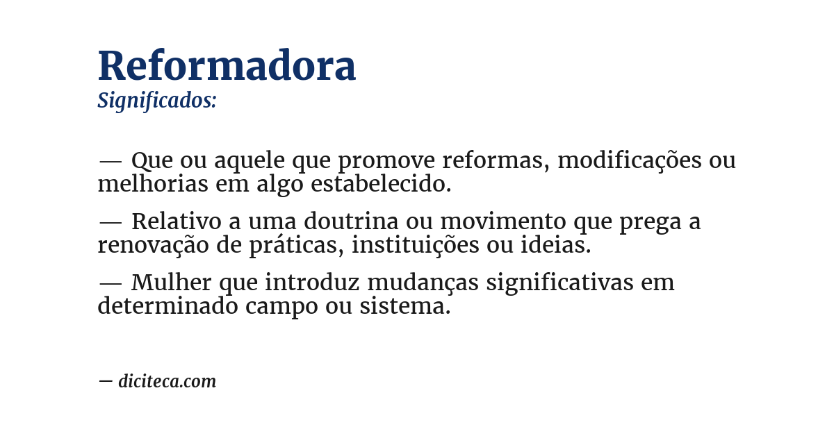 Significado de reformadora