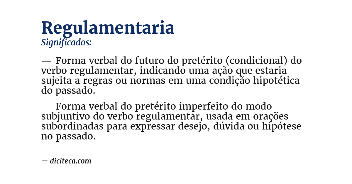 Significado de regulamentaria