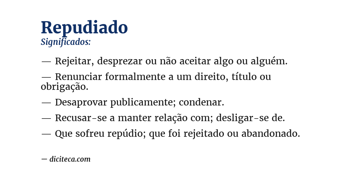 Significado de repudiado