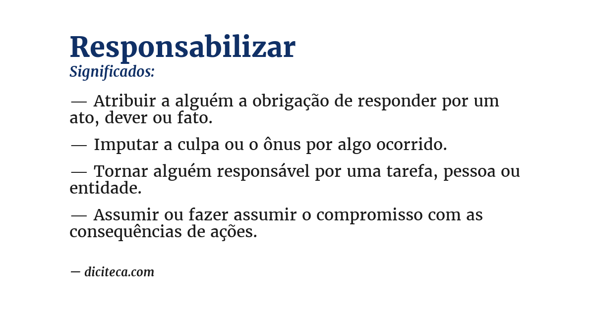 Significado de responsabilizar
