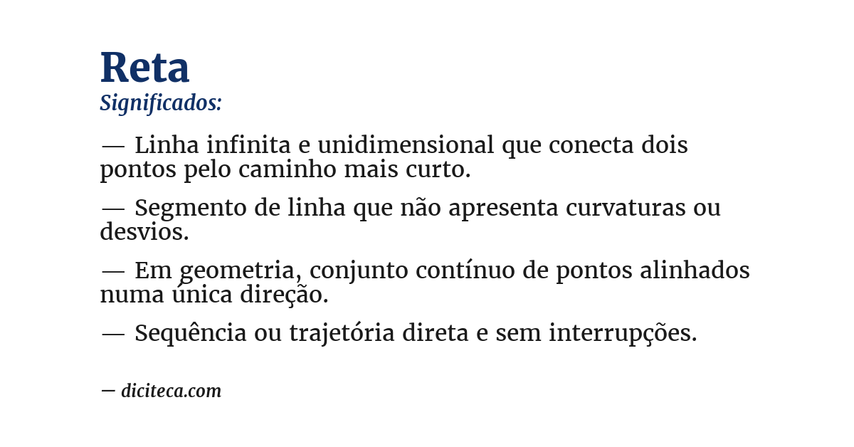 Significado de reta