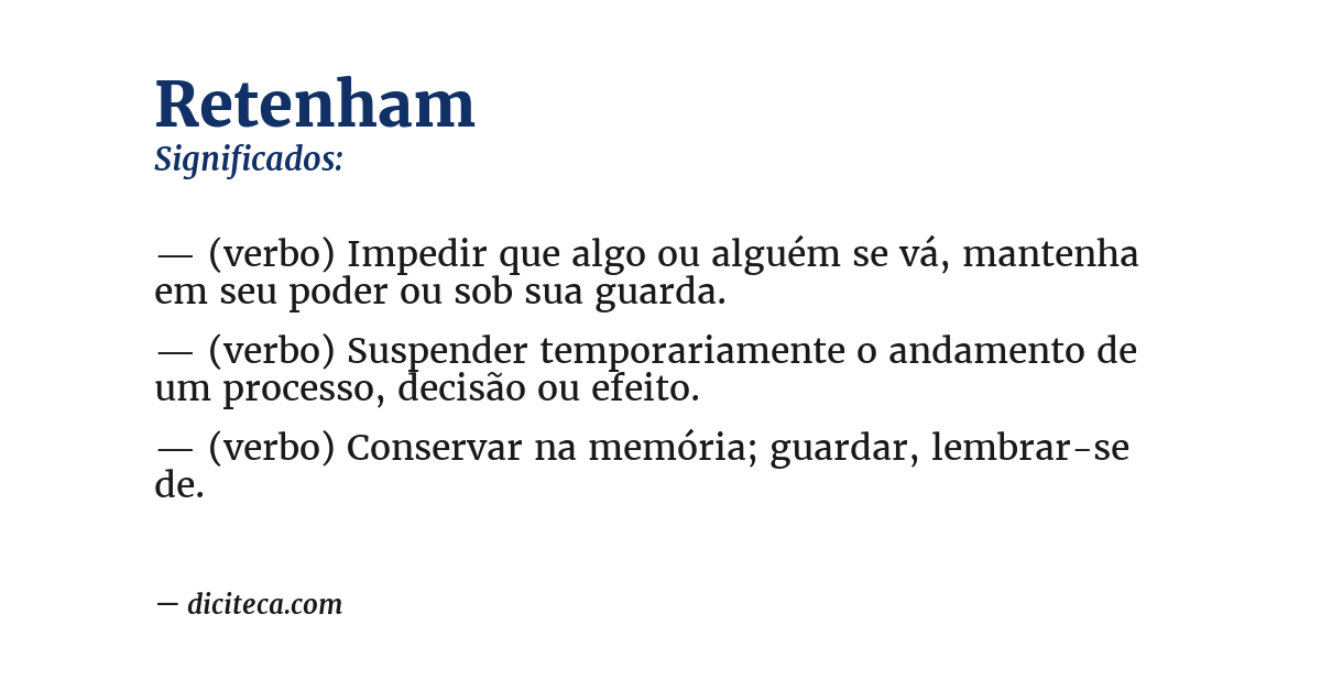Significado de retenham