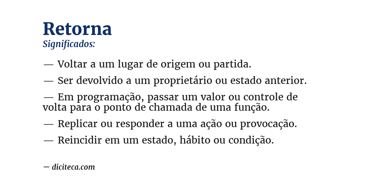 Significado de retorna