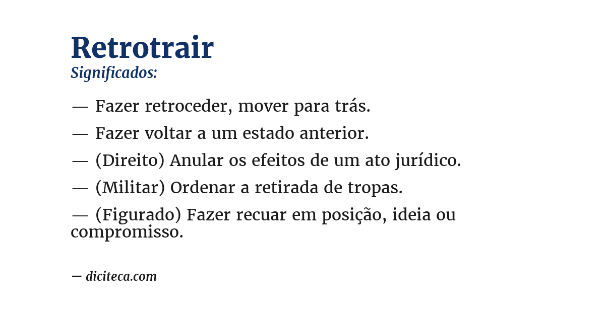 Significado de retrotrair