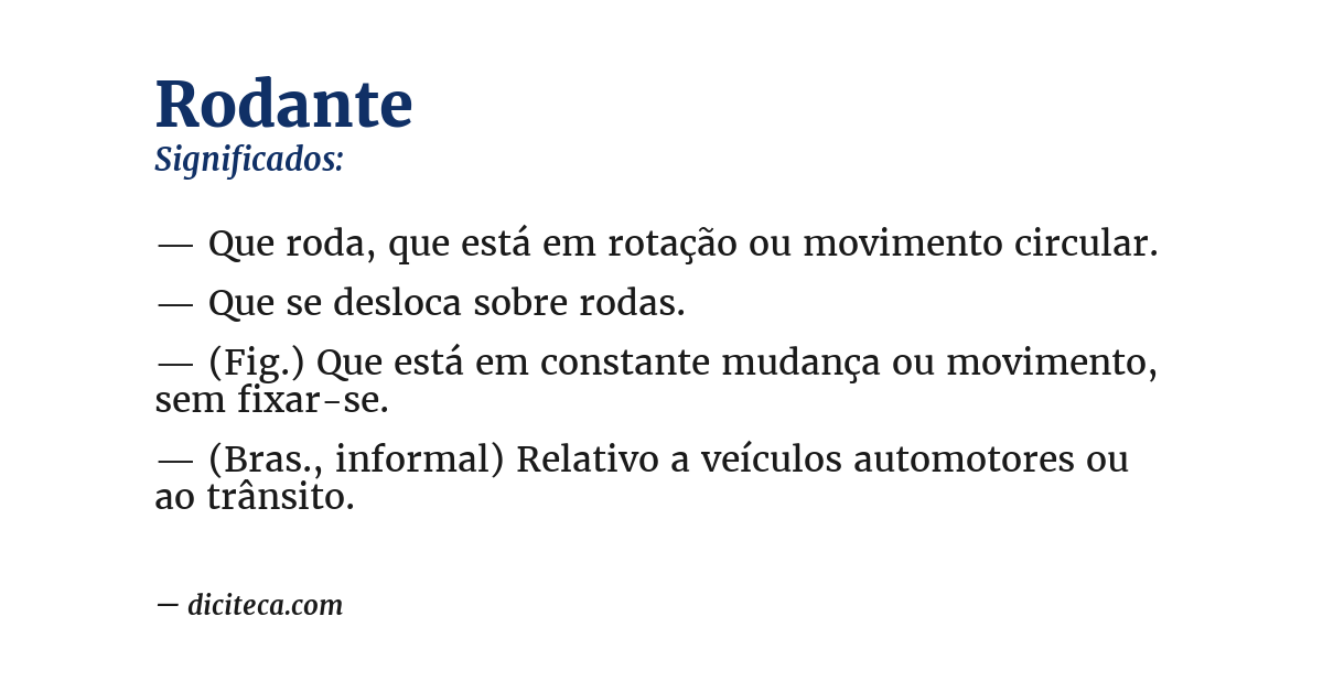 Significado de rodante