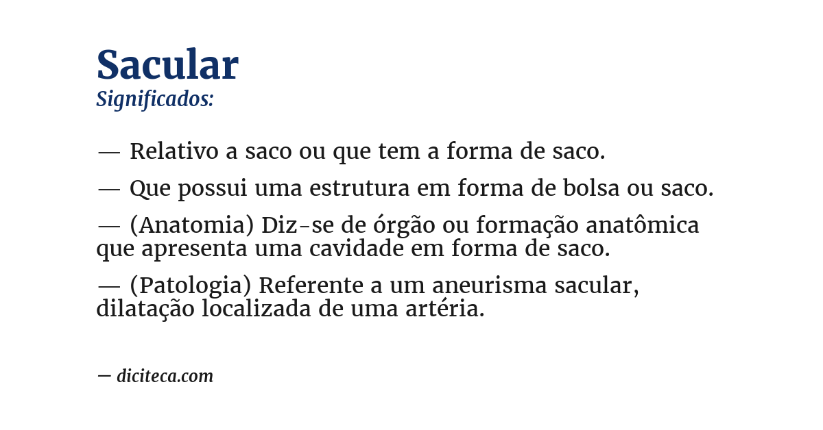Significado de sacular