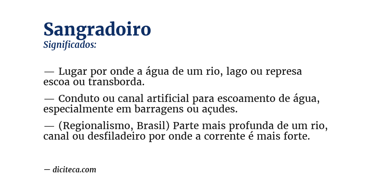 Significado de sangradoiro