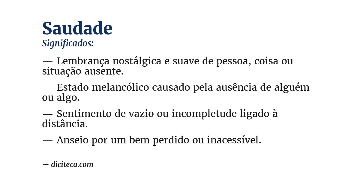 Significado de saudade
