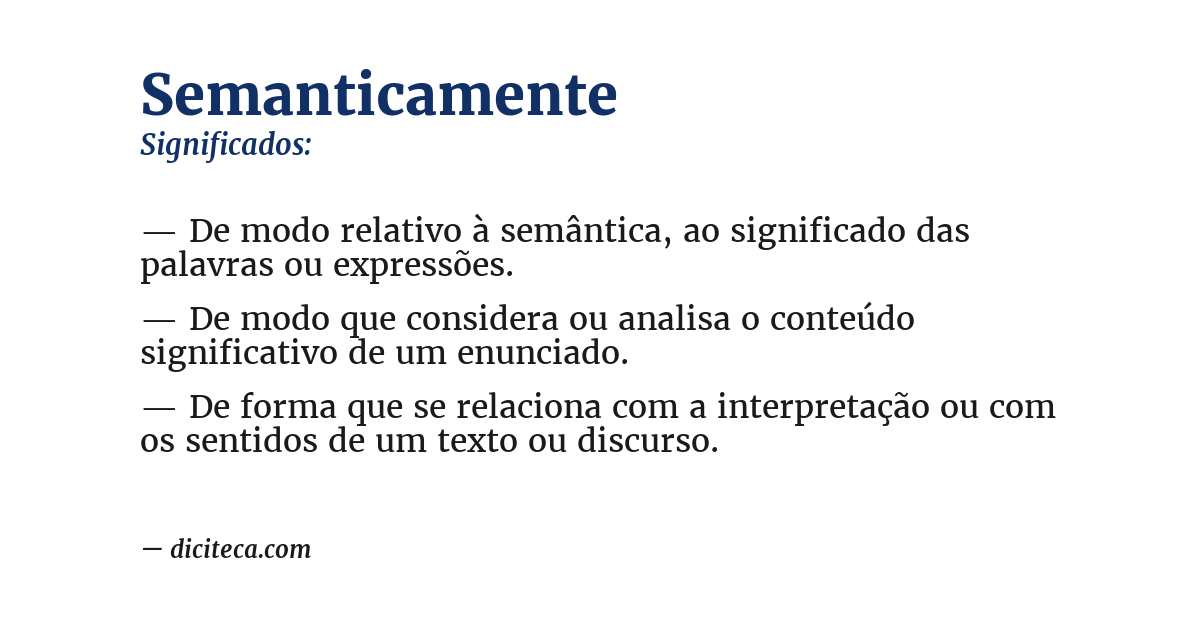 Significado de semanticamente