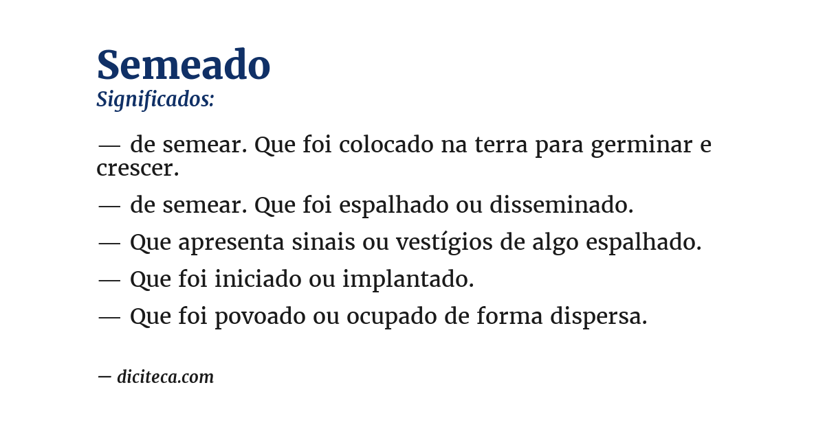 Significado de semeado
