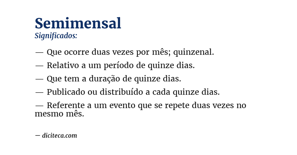 Significado de semimensal