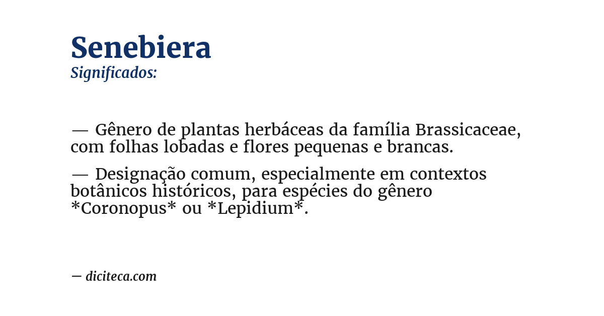 Significado de senebiera