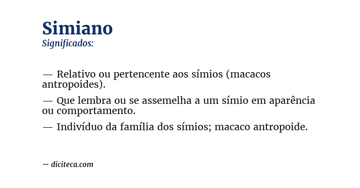 Significado de simiano