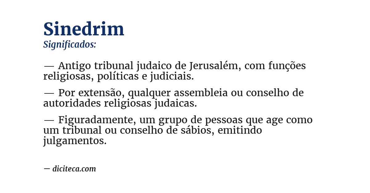 Significado de sinedrim
