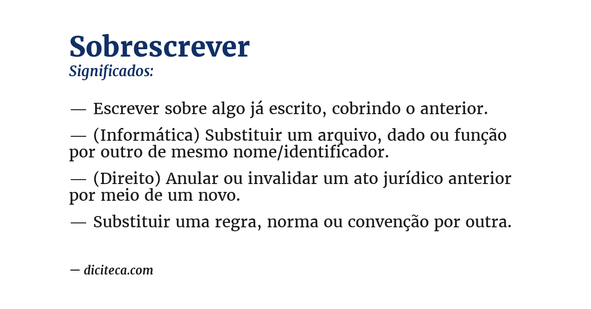 Significado de sobrescrever