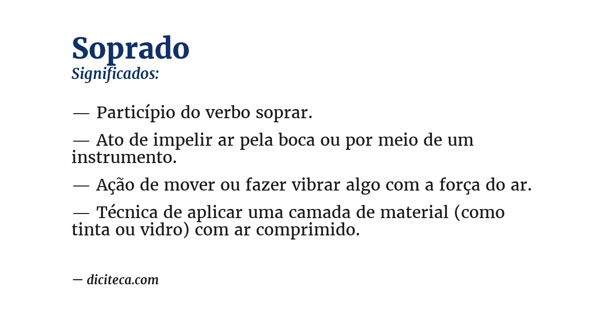Significado de soprado