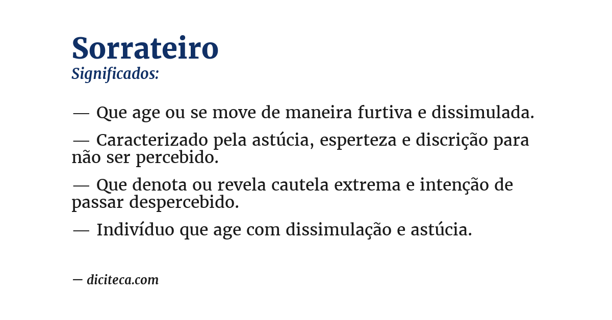 Significado de sorrateiro