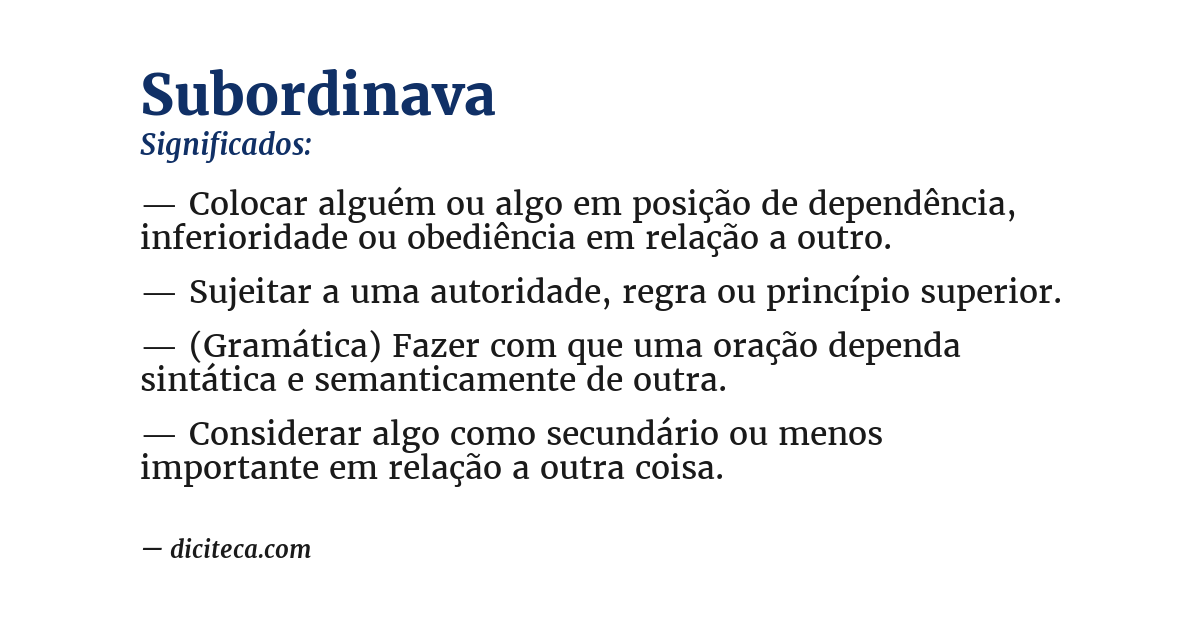 Significado de subordinava