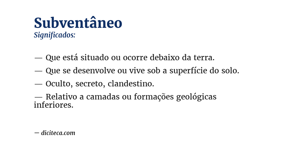 Significado de subventâneo