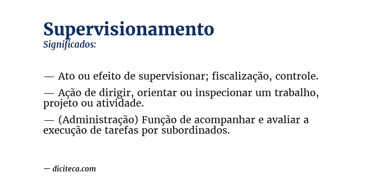 Significado de supervisionamento