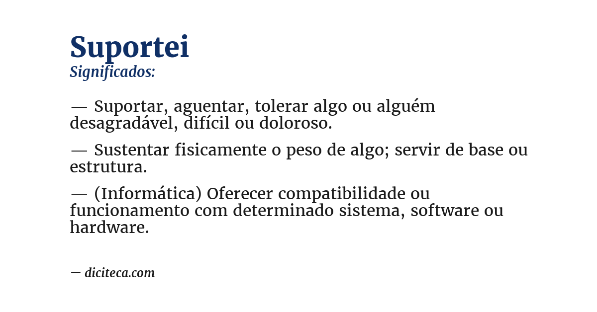Significado de suportei