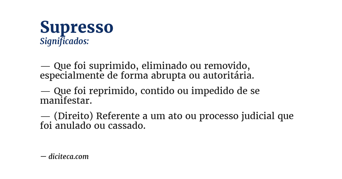 Significado de supresso