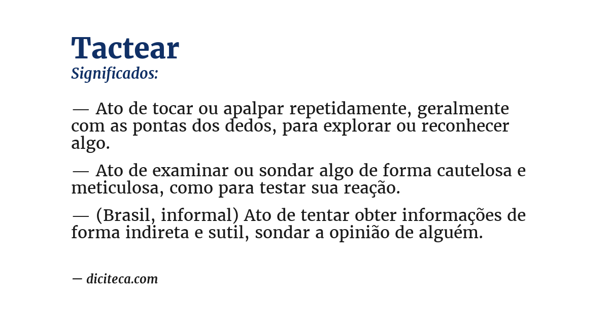 Significado de tactear
