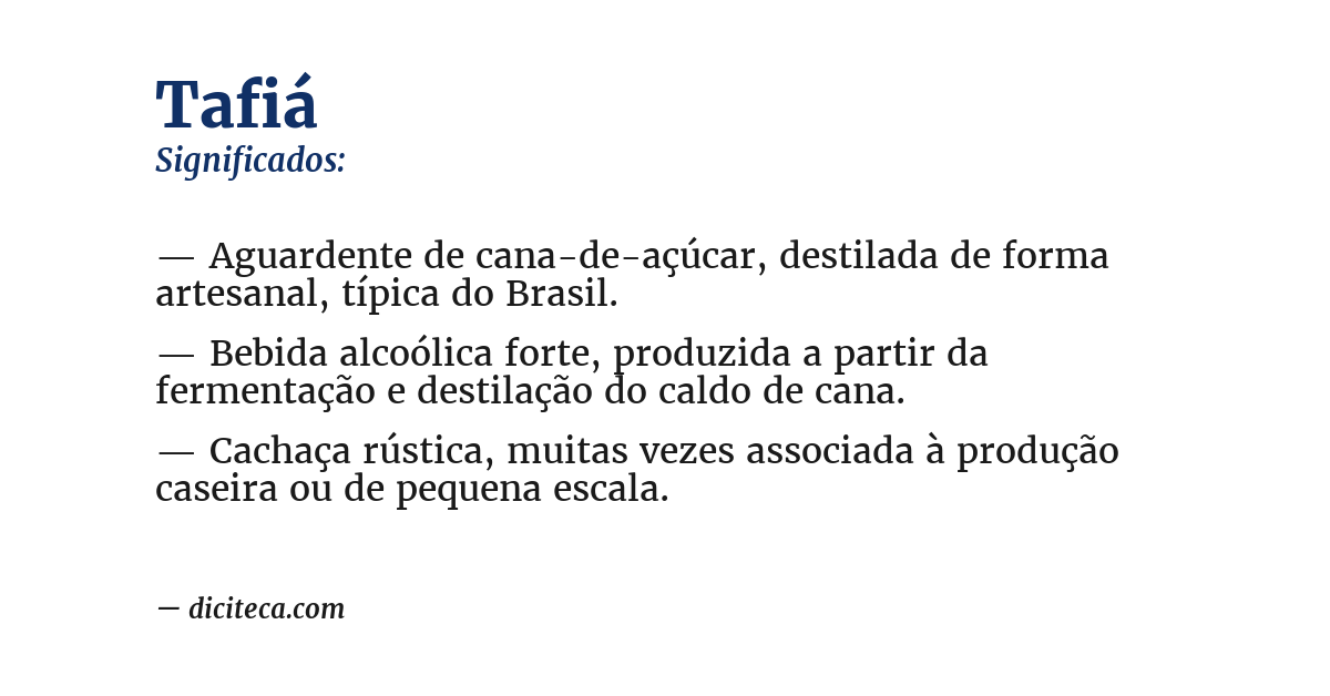 Significado de tafiá