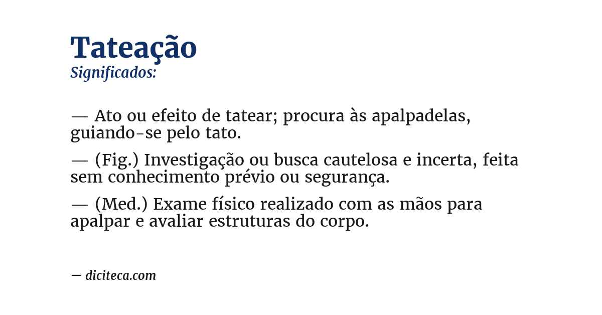 Significado de tateação