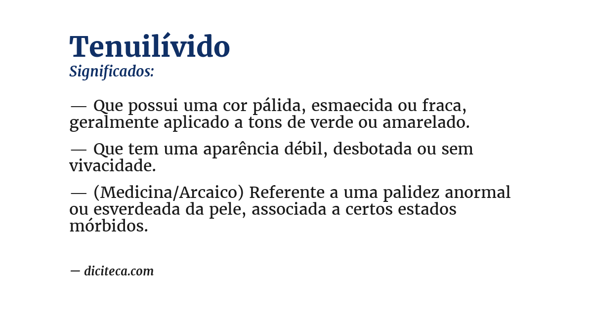 Significado de tenuilívido