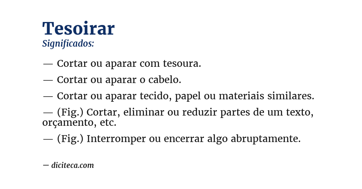 Significado de tesoirar