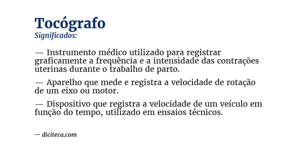 Significado de tocógrafo