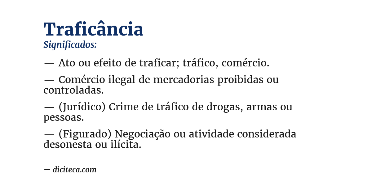 Significado de traficância