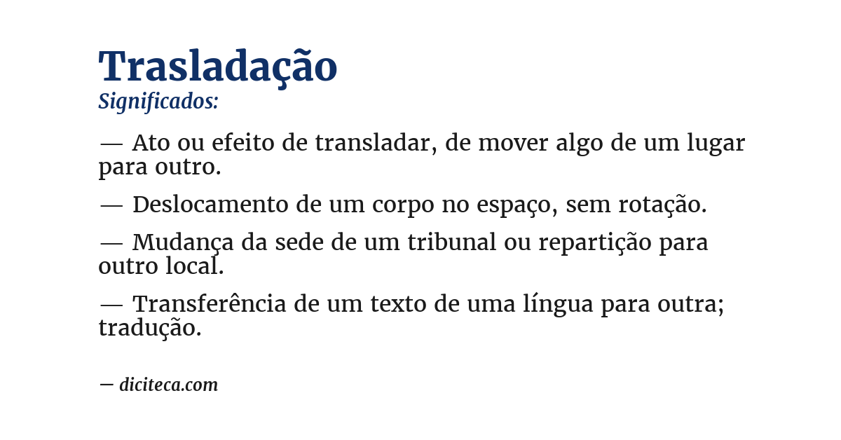 Significado de trasladação