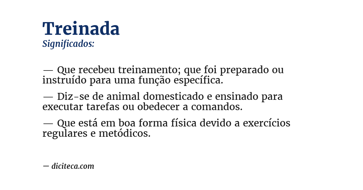 Significado de treinada