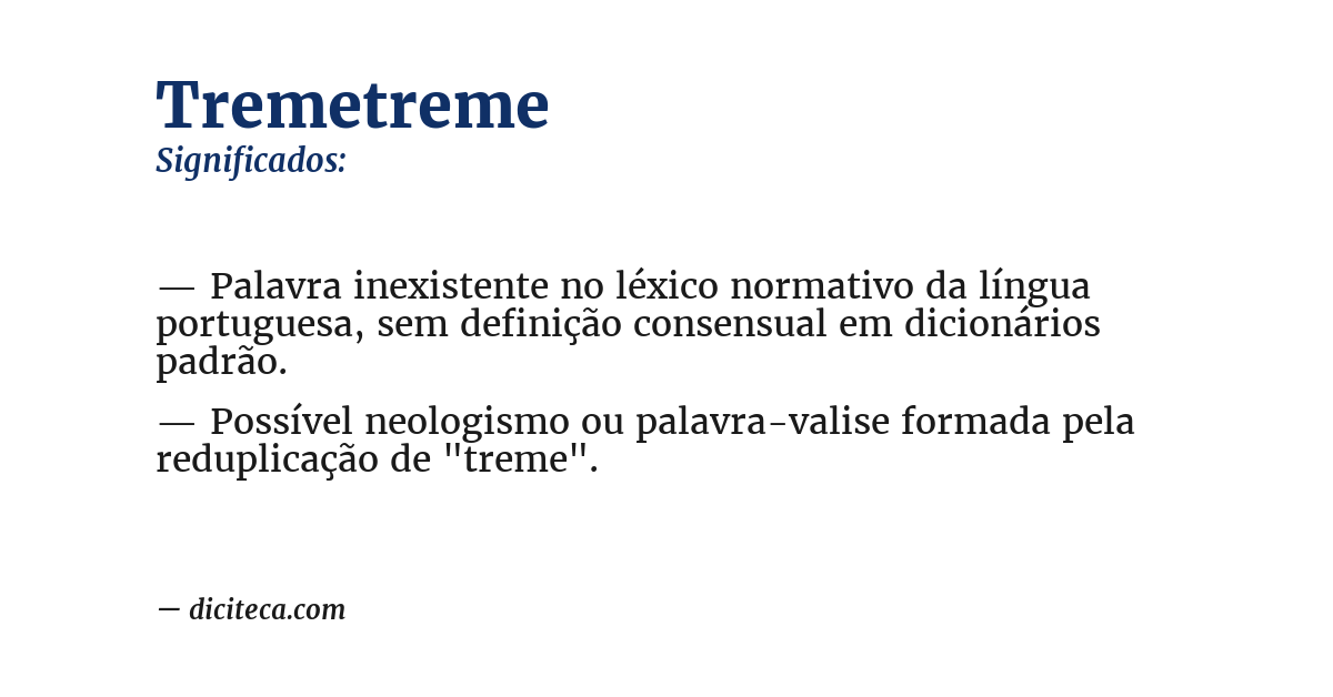 Significado de tremetreme