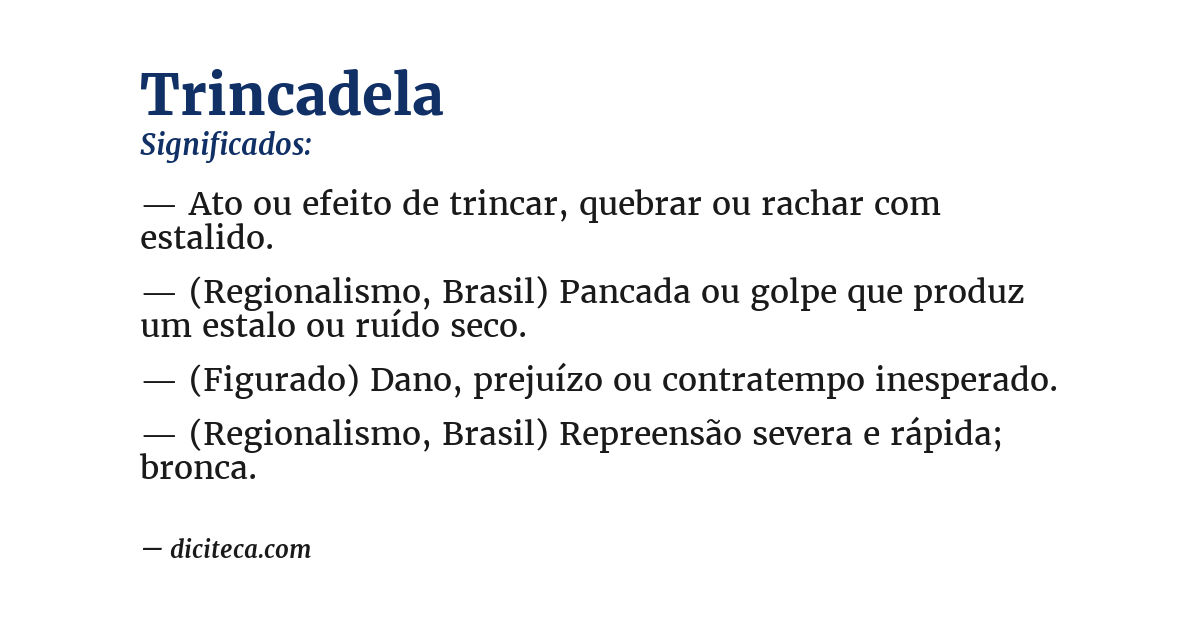 Significado de trincadela