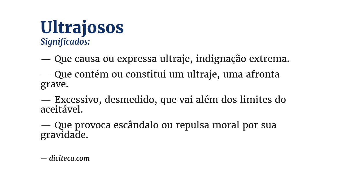 Significado de ultrajosos