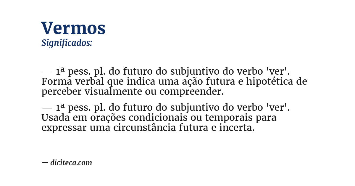 Significado de vermos
