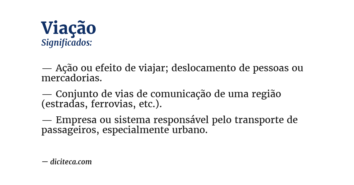 Significado de viação