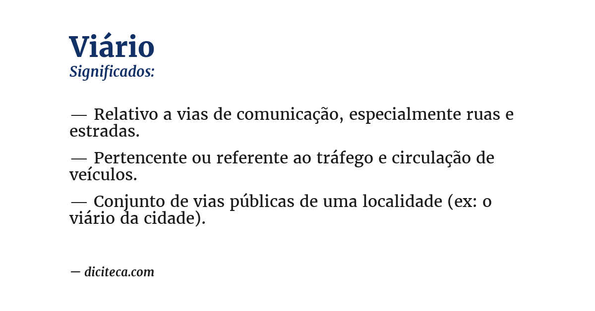 Significado de viário