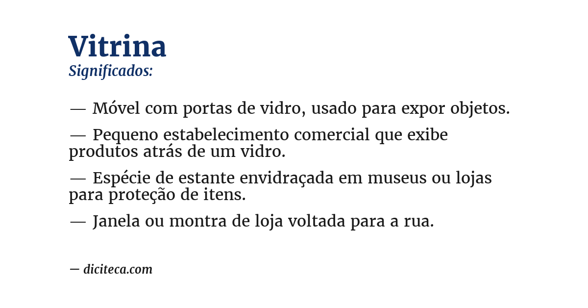 Significado de vitrina